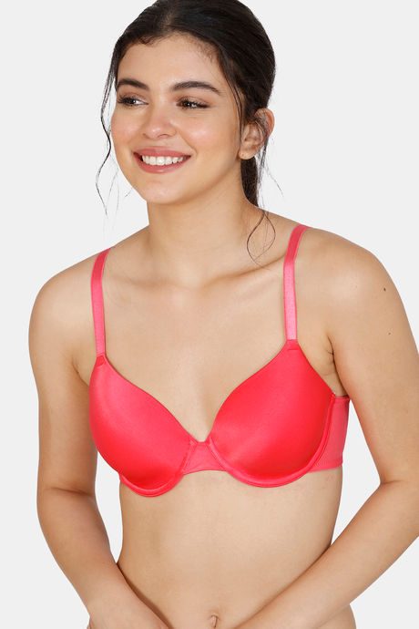 Buy Zivame Pink Solid Underwired Lightly Padded T Shirt Bra