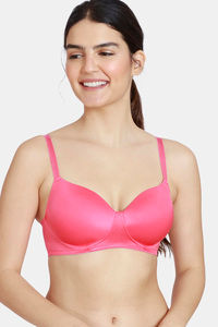 Buy Zivame Soft n Sheen Padded Non Wired 3/4th Coverage T-Shirt Bra - Paradise Pink