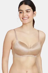 Buy Zivame Soft n Sheen Padded Non Wired 3/4th Coverage T-Shirt Bra - Roebuck Nude