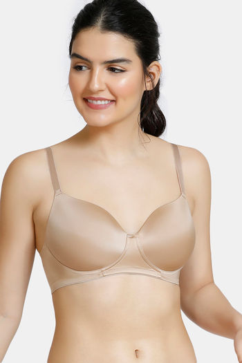 Buy Zivame Soft n Sheen Padded Non Wired 3/4th Coverage T-Shirt Bra - Roebuck