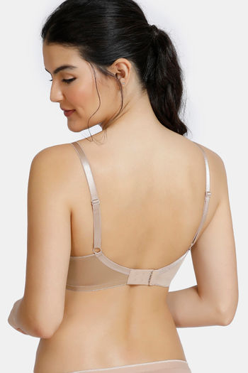 Buy Zivame Soft n Sheen Padded Non Wired 3/4th Coverage T-Shirt Bra -  Roebuck at Rs.767 online