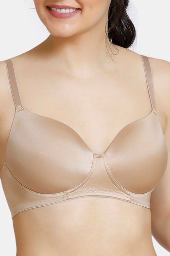 Buy Zivame Soft n Sheen Padded Non Wired 3/4th Coverage T-Shirt Bra -  Roebuck at Rs.767 online