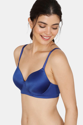 Buy Zivame Soft n Sheen Padded Non Wired 3/4th Coverage T-Shirt Bra -  Sodalite Blue at Rs.839 online