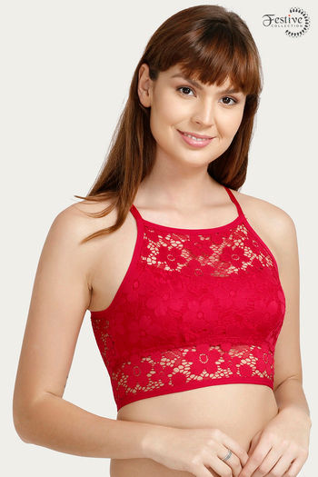 Zivame Made To Layer Double Layered Non Wired Low Coverage Bralette -Ski  Patrol Maroon