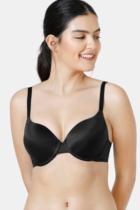 Buy Zivame Soft n Sheen Push-Up Wired Medium Coverage T-Shirt Bra - Black  at Rs.647 online