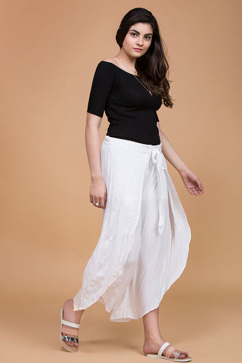 Fiza brown chikankari cotton kurta with white pants  Set of 2  Priya  Chaudhary