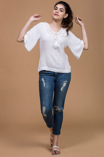 Zivame Loose Fitted Top- White