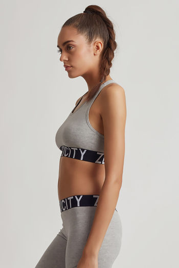 Buy online Grey Solid Sports Bra from lingerie for Women by Zelocity By  Zivame for ₹1299 at 35% off