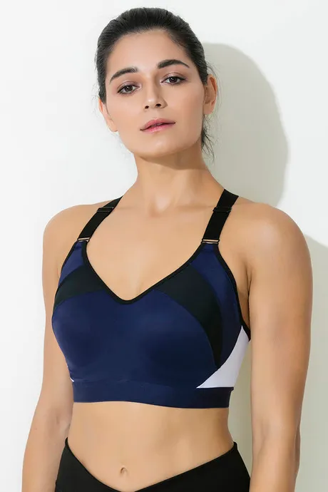 Buy Zelocity High Impact Padded Wide Waist Band Sports Bra - Skin at  Rs.1297 online
