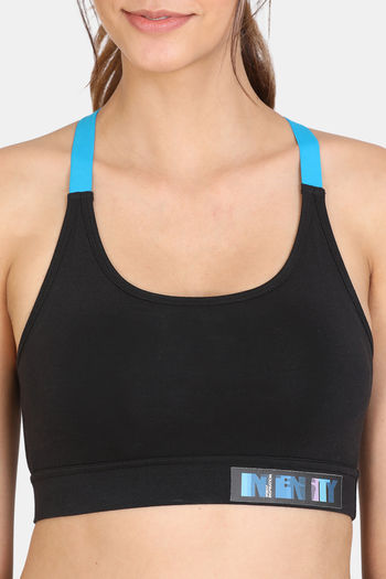 Buy Zelocity Sports Bra With Removable Padding - Anthracite at Rs