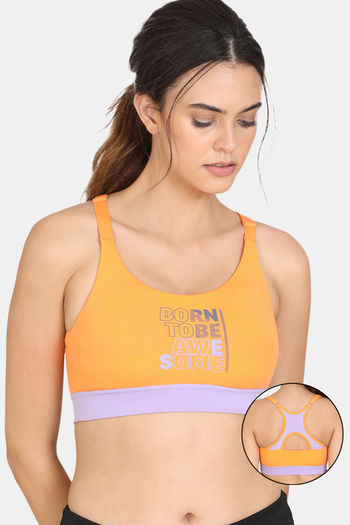 Buy Zelocity Easy Movement Sports Bra - Muskmelon at Rs.583 online