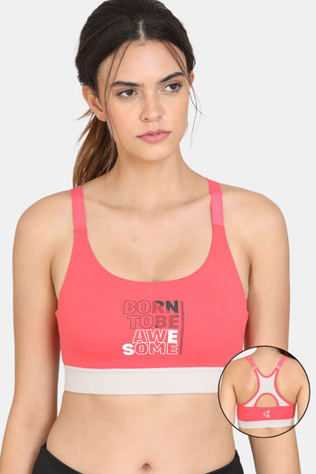 Buy Zelocity Easy Movement Sports Bra - Paradise Pink at Rs.583
