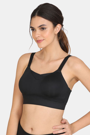 Buy Zelocity High Impact Padded Sports Bra- Grey N White at Rs.898 online