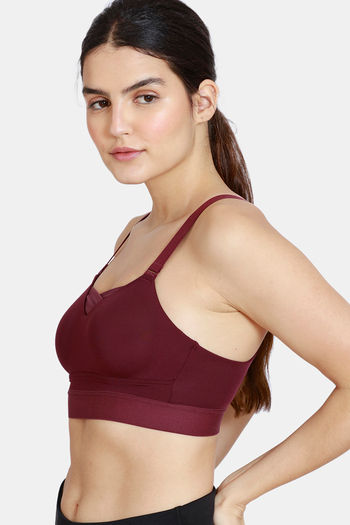 Buy Zelocity Women's Polyester Wire Free Casual Sports Bra