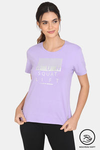 Buy Zelocity Easy Movement Cotton T-Shirt -Violet Tulip