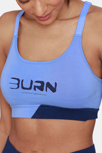 Buy Zivame Zelocity Sports Bra With Removable Padding - Wedgewood - Blue  online