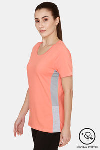 Buy Zelocity Asymmetry Easy Movement Cotton T-Shirt - Coral Quartz