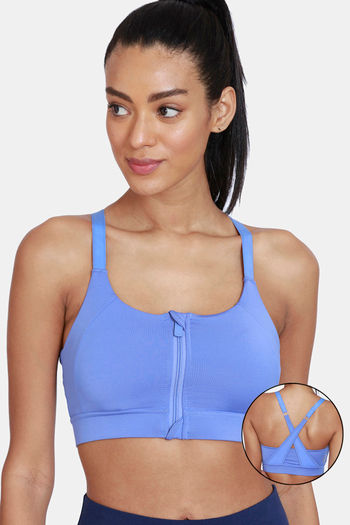 Buy Zivame Zelocity Sports Bra With Removable Padding - Wedgewood - Blue  online
