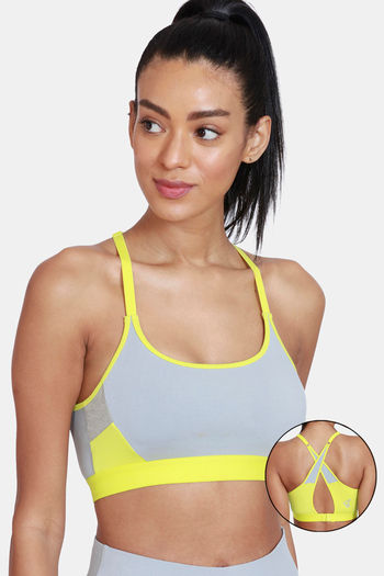 Buy Zelocity Quick Dry Sports Bra With Removable Padding - Lapis