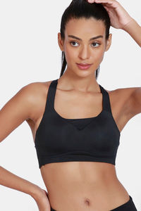 Buy Zelocity High Impact Padded Wide Waist Band Sports Bra - Anthracite
