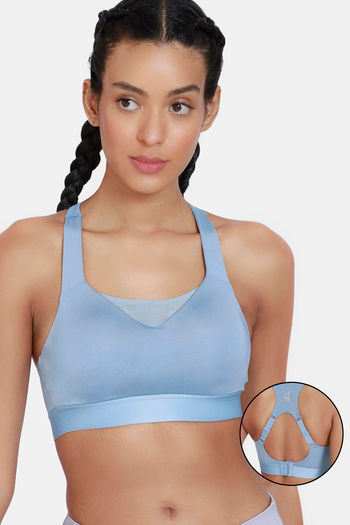 Buy Zelocity High Impact Quick Dry Sports Bra - Faded Denim at Rs