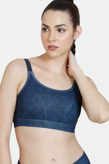 Buy Zelocity Quick Dry Sports Bra With Removable Padding - Anthracite