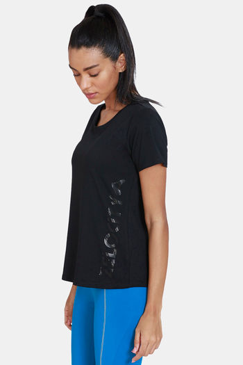 Buy Zelocity Relaxed Cotton Top - Jet Black at Rs.437 online