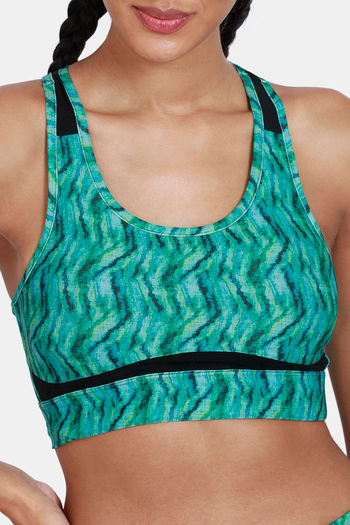 Buy Zelocity Quick Dry Sports Bra With Removable Padding - Green Spruce at  Rs.763 online
