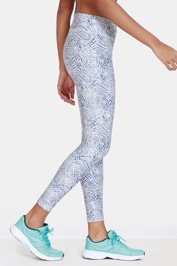 Elegant Blue and White Leggings for Dance and Yoga - Antique Images