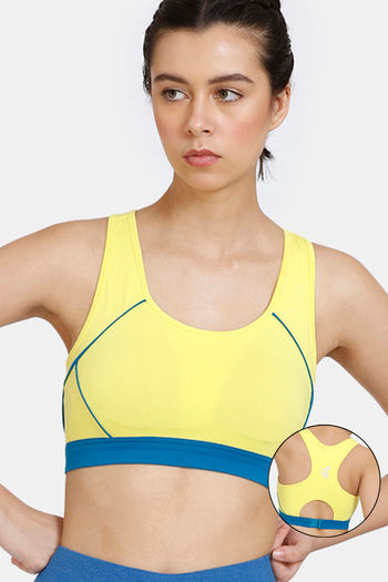 Buy Zelocity Quick Dry Removable Padding Sports Bra With High Rise Leggings  - Fig at Rs.1595 online