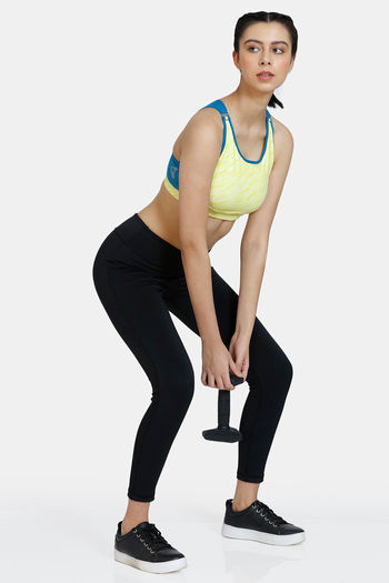 Buy Zelocity Quick Dry Sports Bra - Yellowtail at Rs.897 online