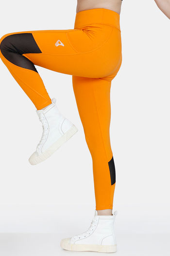 Buy Zelocity High Rise High Quality Stretch Leggings - Orange Pepper