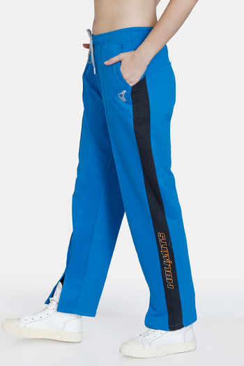 Buy Zelocity Relaxed Fit Mid Rise Track Pants - Mykonos Blue