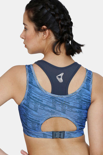 Buy Zelocity Quick Dry Removable Padding Sports Bra With High Rise Leggings  - Blue Cobalt at Rs.1595 online