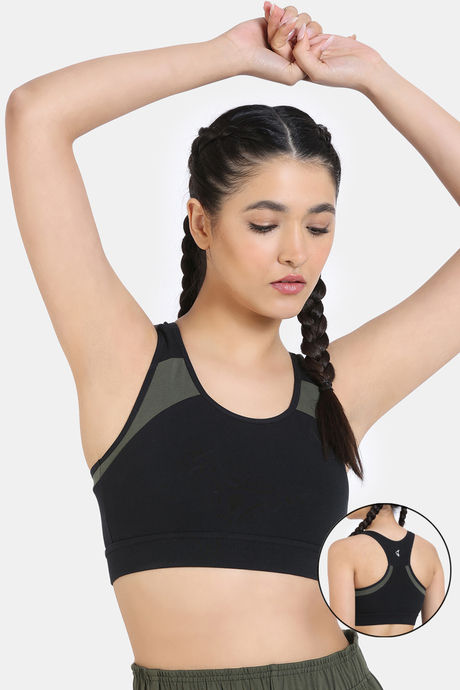 Zelocity Quick Dry Slip On Sports Bra with Removable Padding - Anthracite