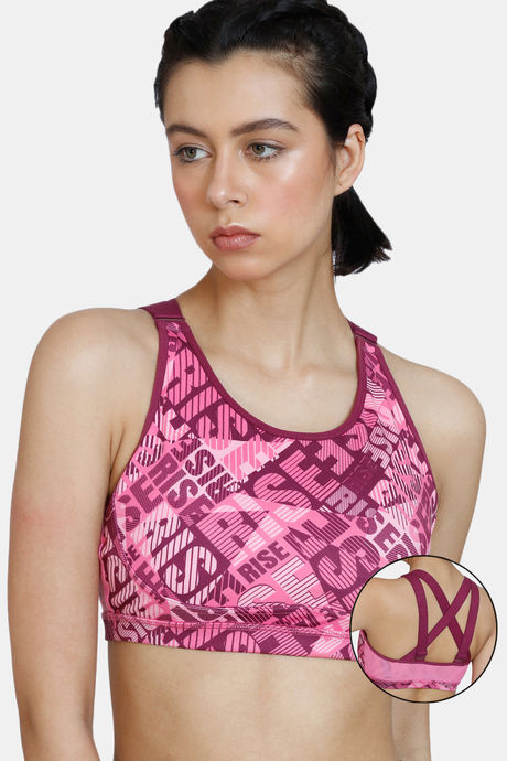 Buy Zelocity Quick Dry Slip On Sports Bra - Ibis Rose at Rs.877 online