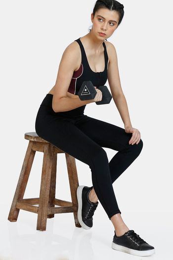 Buy Zelocity Sports Bra With Removable Padding - Jet Black at Rs