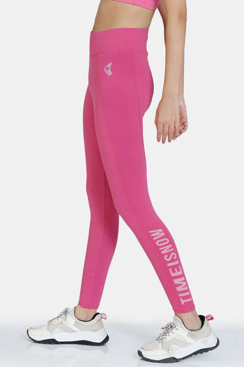Zelocity High Rise High Quality Stretch Leggings - Ibis Rose