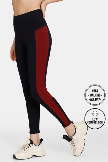 Buy Zelocity All Day Yoga Leggings Pomegranate at Rs.1495 online Activewear online