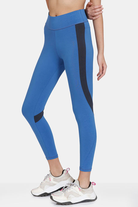 Buy Zelocity Mid Rise Quick Dry Leggings - Medieval Blue at Rs.848 online
