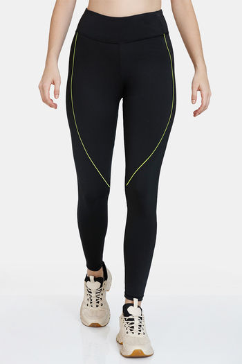 Shop Plain High Waist Leggings with Button Detail and Elasticised Waistband  Online | Max Kuwait