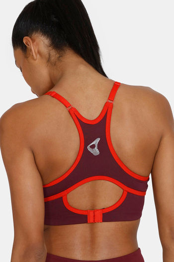 Buy Zelocity Quick Dry Sports Bra With Removable Padding - Fig at Rs.798  online