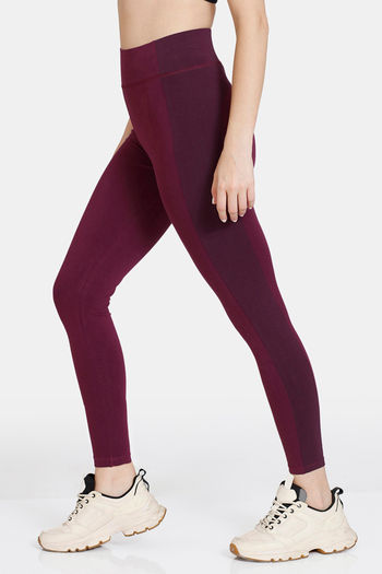 Women & Plus Cotton High Waist Full Length Cotton Workout Leggings (BURGUNDY,  M) - Walmart.com