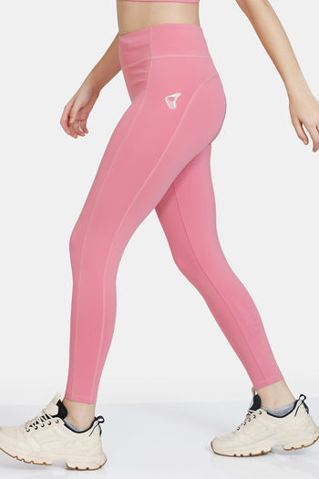 Buy Zelocity High Rise Quick Dry Leggings - Wild Rose at Rs.1495 online