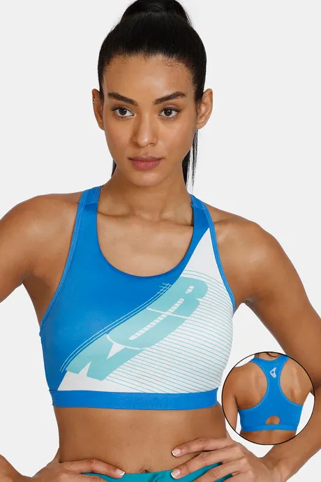 Buy Zelocity Quick Dry Sports Bra With Removable Padding - Lapis