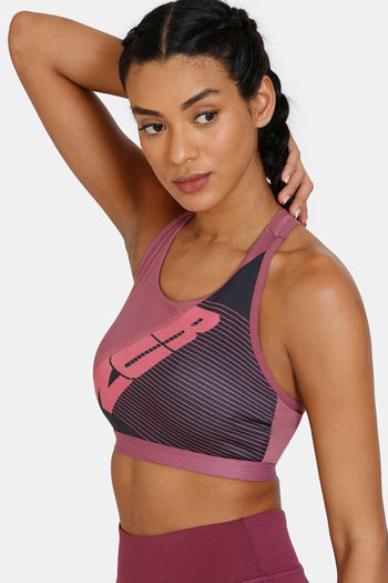 Buy Zelocity Quick Dry Sports Bra With Removable Padding - Red Mahogany at  Rs.678 online