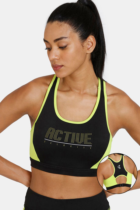 Buy Zelocity Quick Dry Slip On Sports Bra - Confetti at Rs.648 online, Activewear online