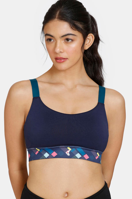 Buy Zelocity Quick Dry Sports Bra With Removable Padding - Evening Blue at  Rs.673 online