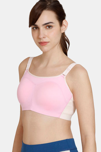 Buy Zelocity High Impact Quick Dry Sports Bra - Cloud Pink at Rs