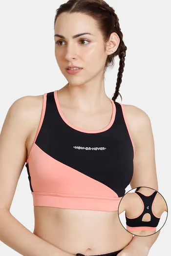 Buy Zelocity Quick Dry Slip On Sports Bra With Removable Padding - Anthracite